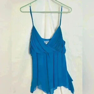 Allen by A.B.S.  Royal Blue Camisole Top with Silk Wrap Around Belt (Size L)